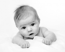 Black and White Photograph of a Baby